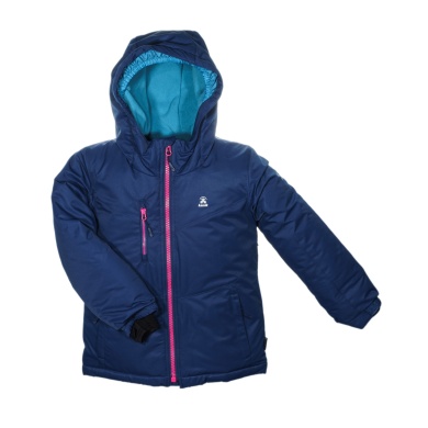 Kamik Winter Jacket Effie (wind and waterproof, reflective) navy blue/pink Children